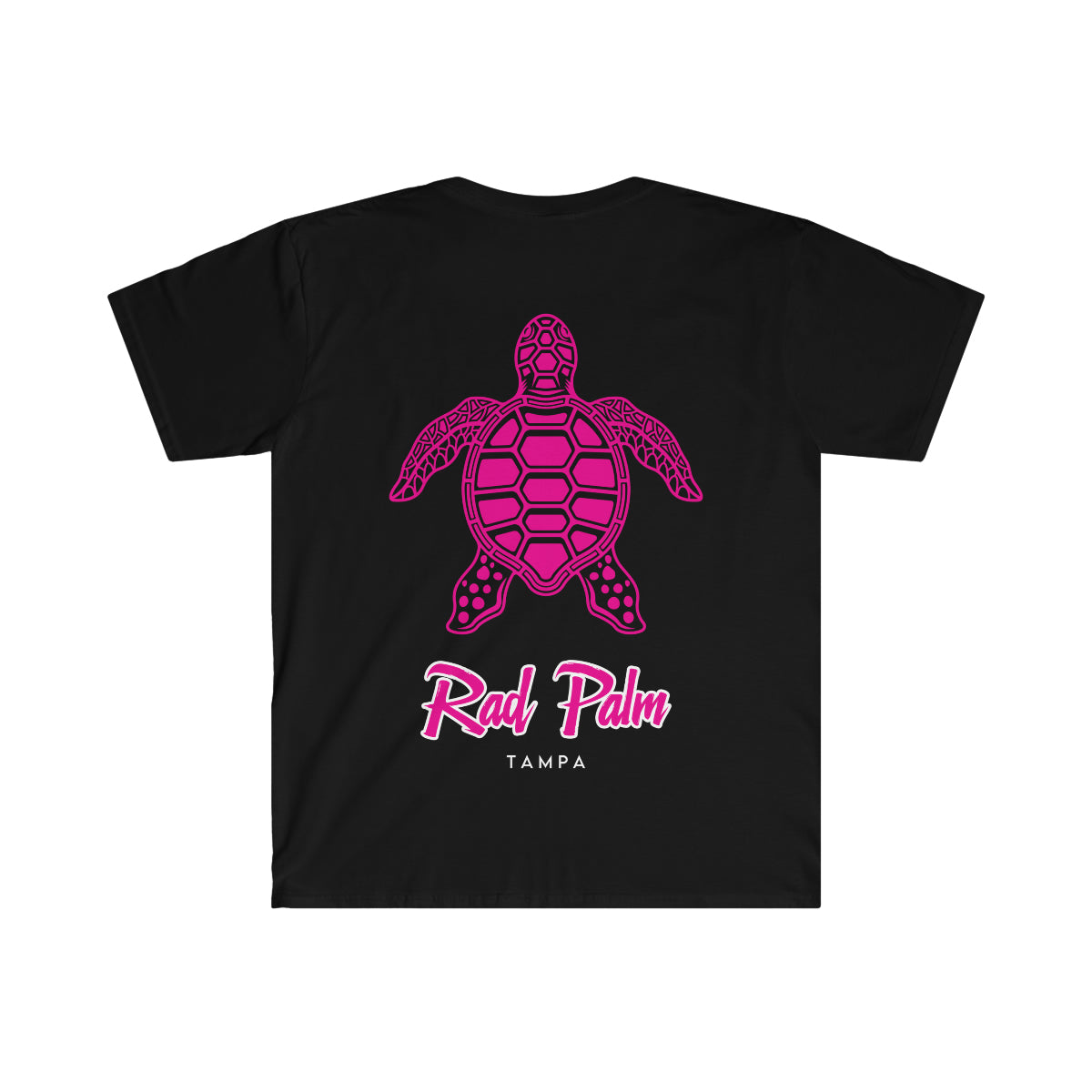 Rad Palm Pink Sea Turtle Unisex Softstyle T-Shirt