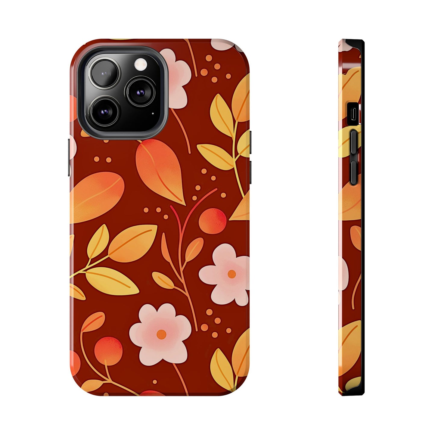 Autumn Fall Leaf Pattern Tough Phone Case | Aesthetic