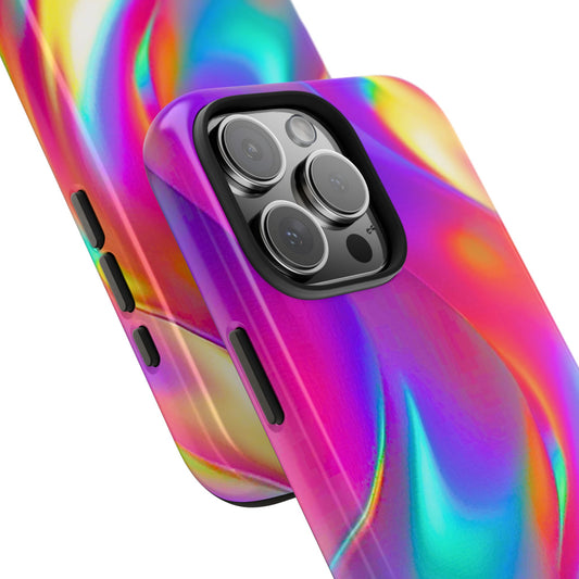 Holographic Metallic Sheen Abstract Style Tough Phone Case | Aesthetic