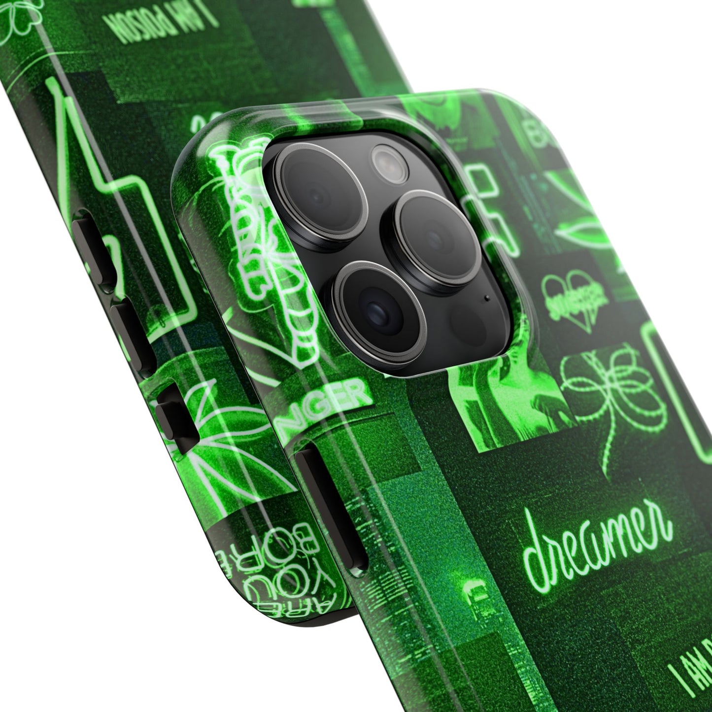 Green Neon Style Tough Phone Case | Aesthetic