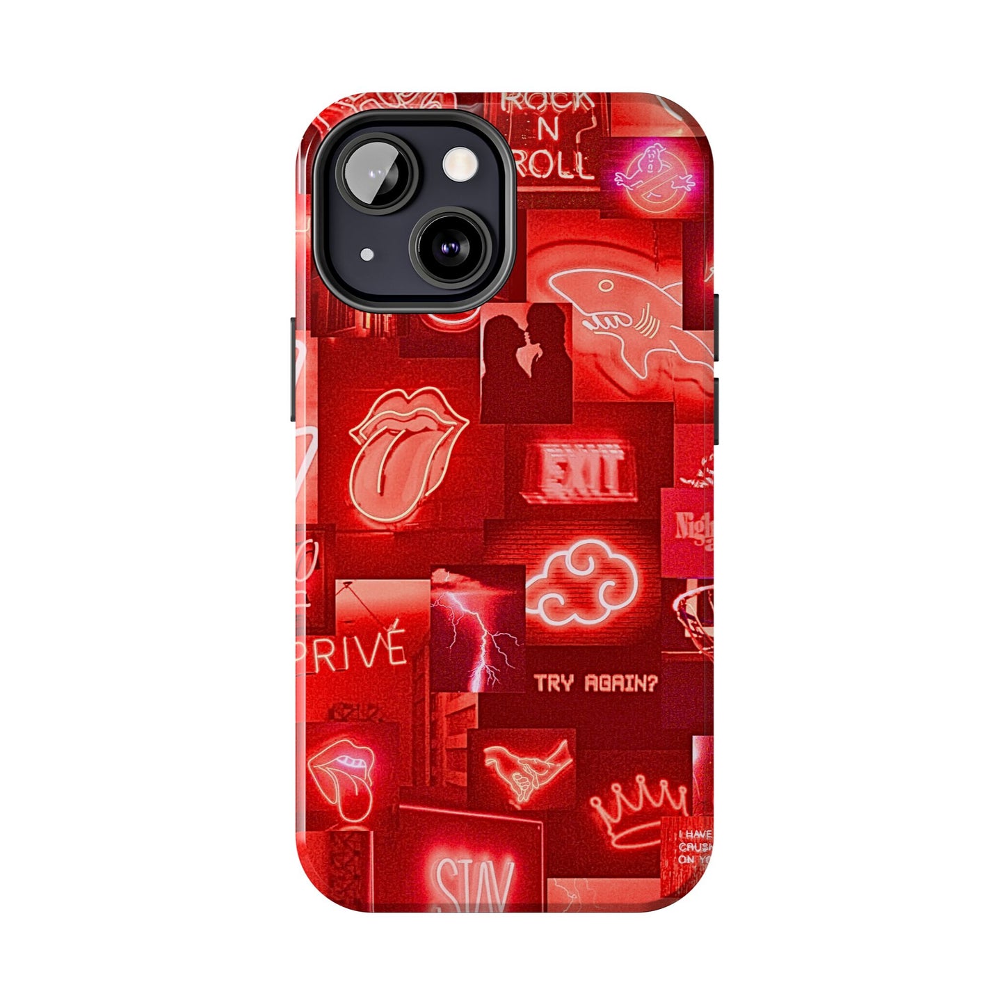 Red Neon Style Tough Phone Case | Aesthetic