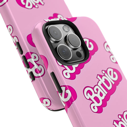 Retro Style Barbie Logo Pattern Tough Phone Case/Cover | Aesthetic