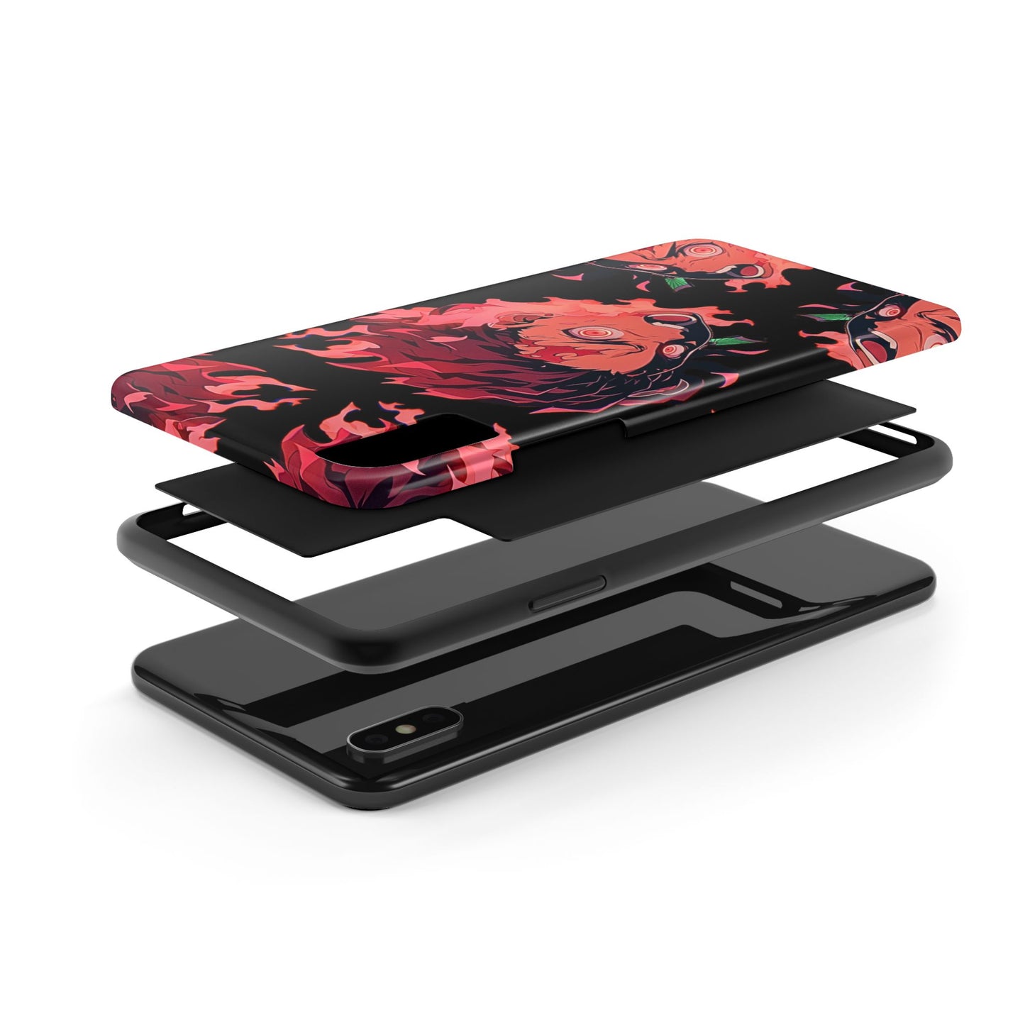 Tanjiro Kamado Flamed Style Black Tough Phone Case | Anime - Demon Slayer