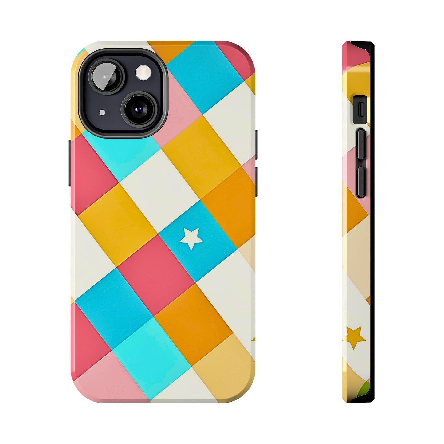 Vibrant Preppy Checkered Tough Phone Case | Aesthetic