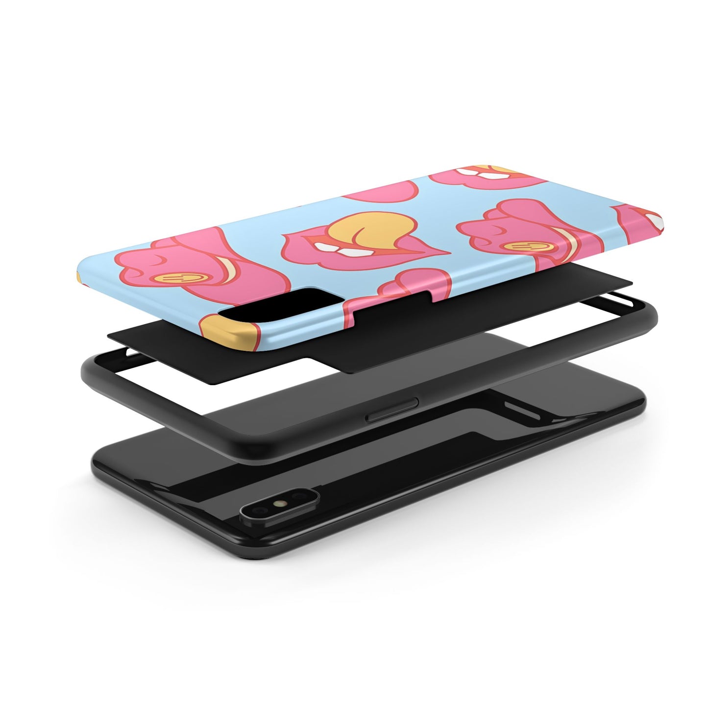 Preppy Cowboy Hat & Hot Lips Pattern (Version 1) Tough Phone Case | Aesthetic