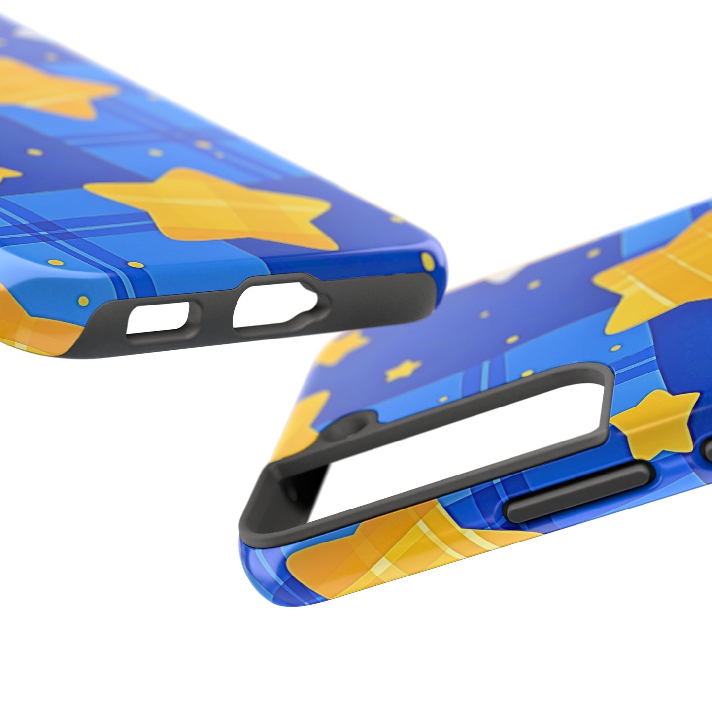 Funda resistente para teléfono con estampado de estrellas y cuadros preppy | Estética
