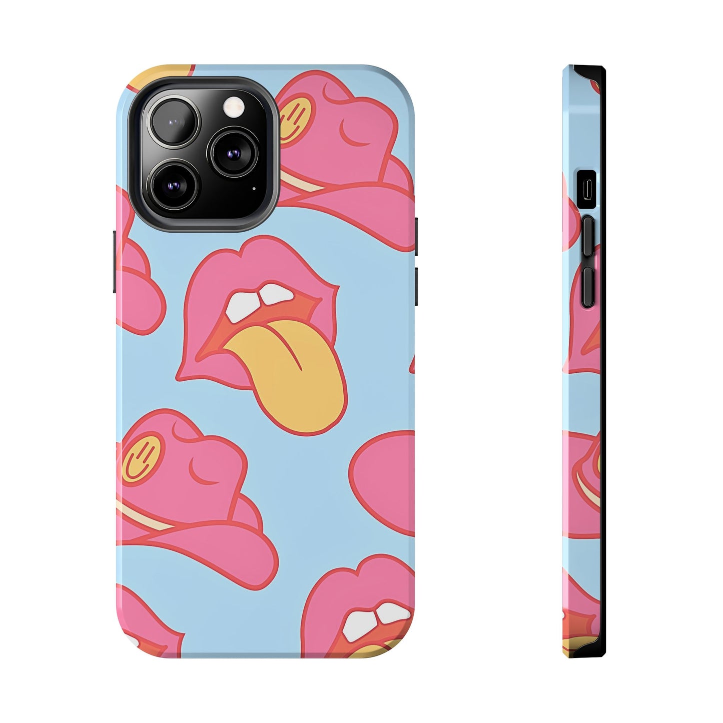 Preppy Cowboy Hat & Hot Lips Pattern (Version 1) Tough Phone Case | Aesthetic