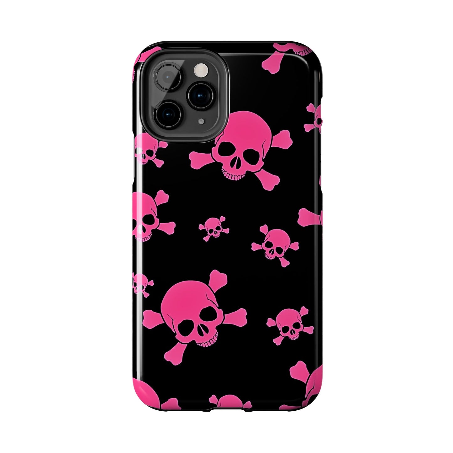 Pink Skull Emo Style Tough Phone Case | Aesthetic