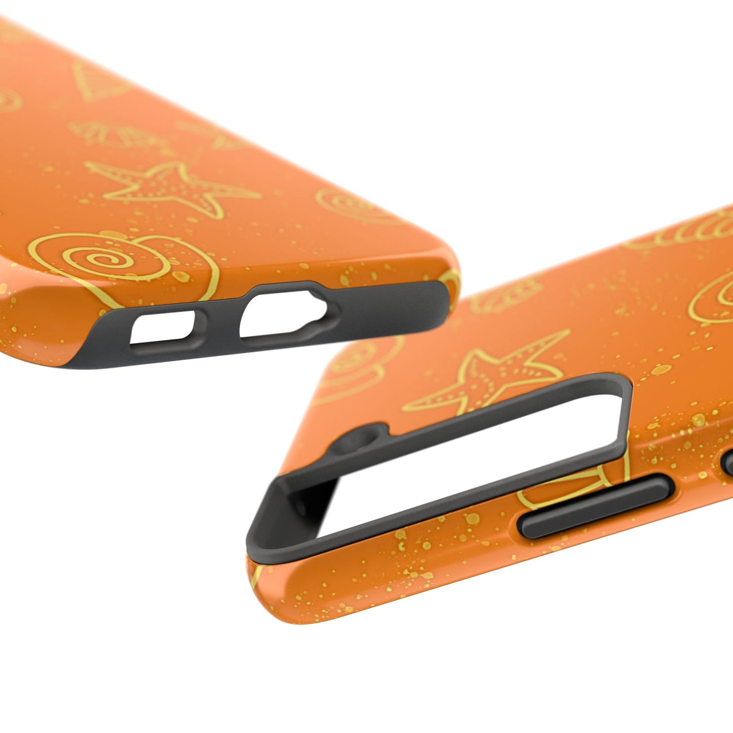 Funda resistente para teléfono con diseño de conchas naranjas | Estética