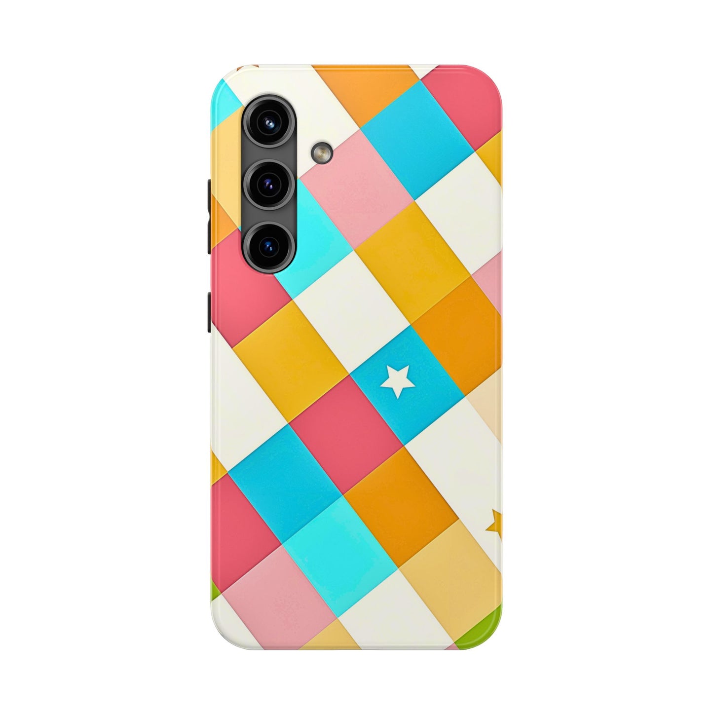 Vibrant Preppy Checkered Tough Phone Case | Aesthetic