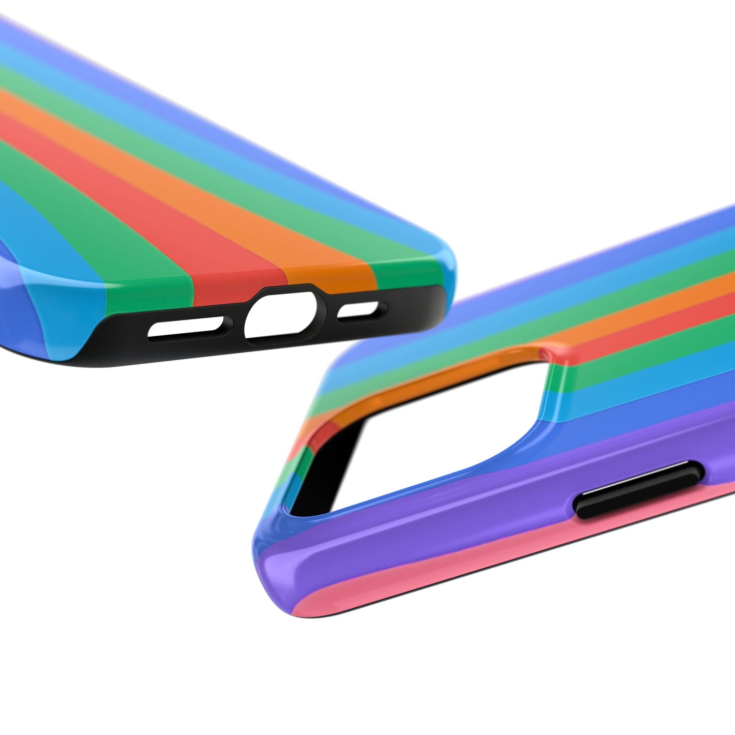 Funda resistente para teléfono con líneas de arcoíris hippies | Estética