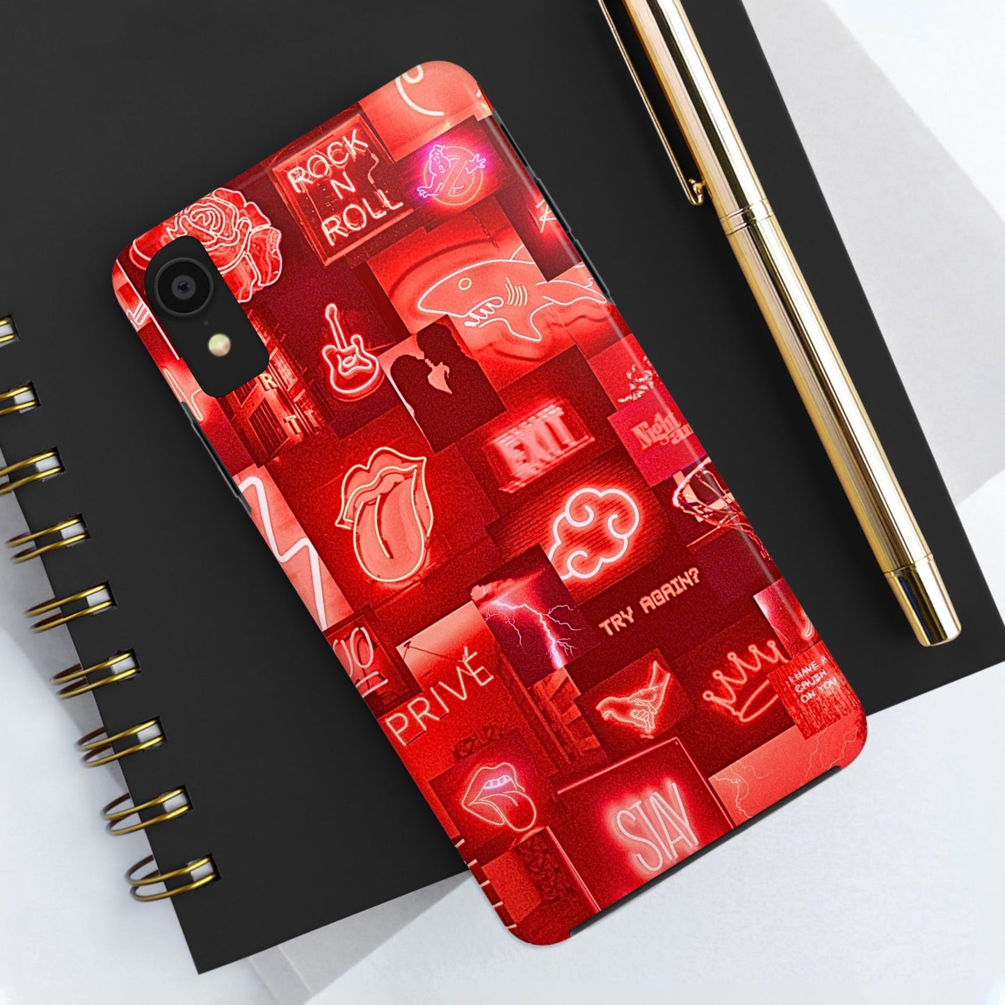 Red Neon Style Tough Phone Case | Aesthetic