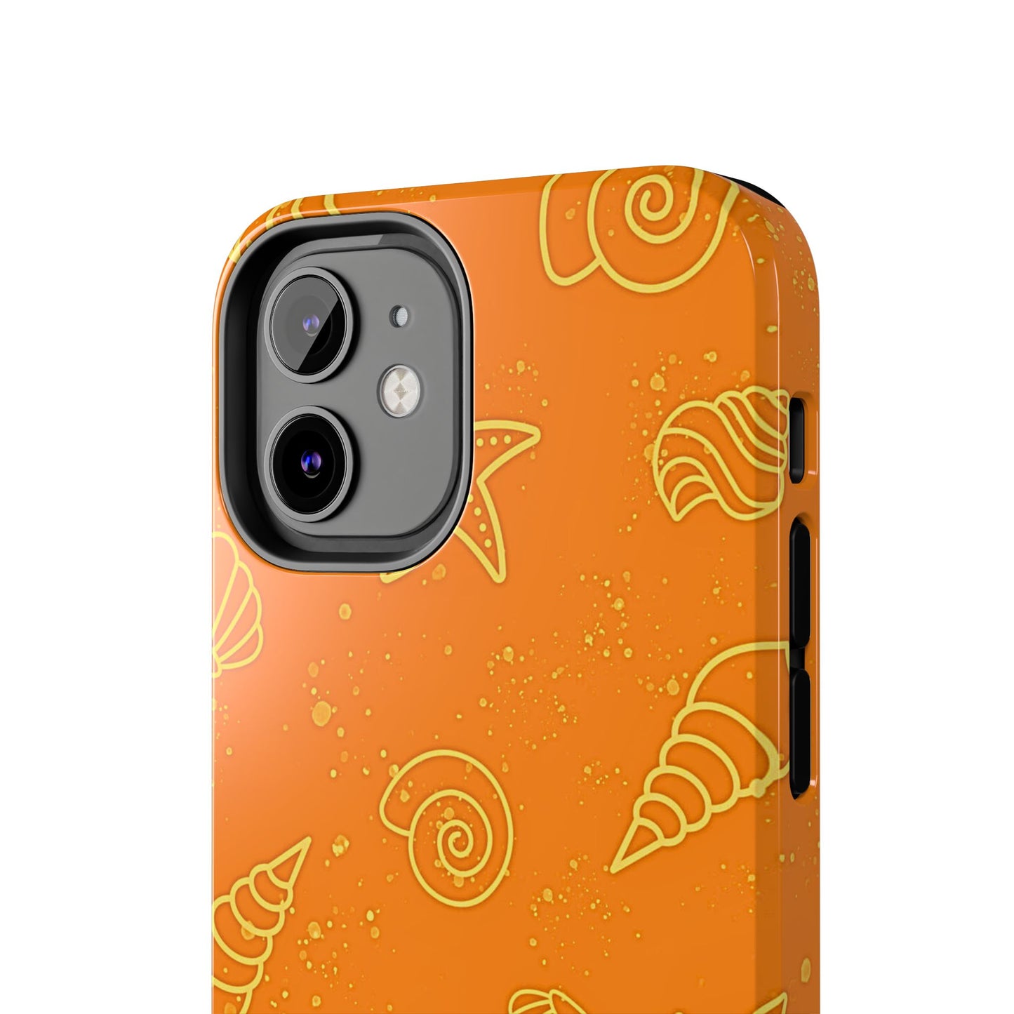 Funda resistente para teléfono con diseño de conchas naranjas | Estética