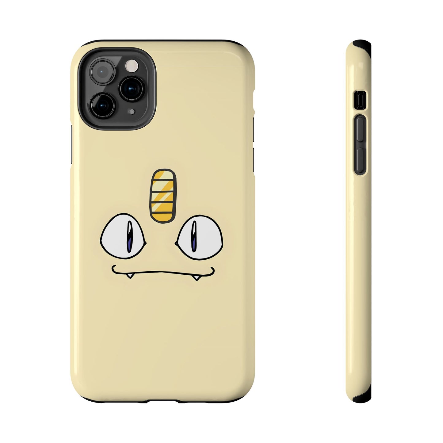 Cat Minimal Gold Coin Face Tough Phone Case | Anime