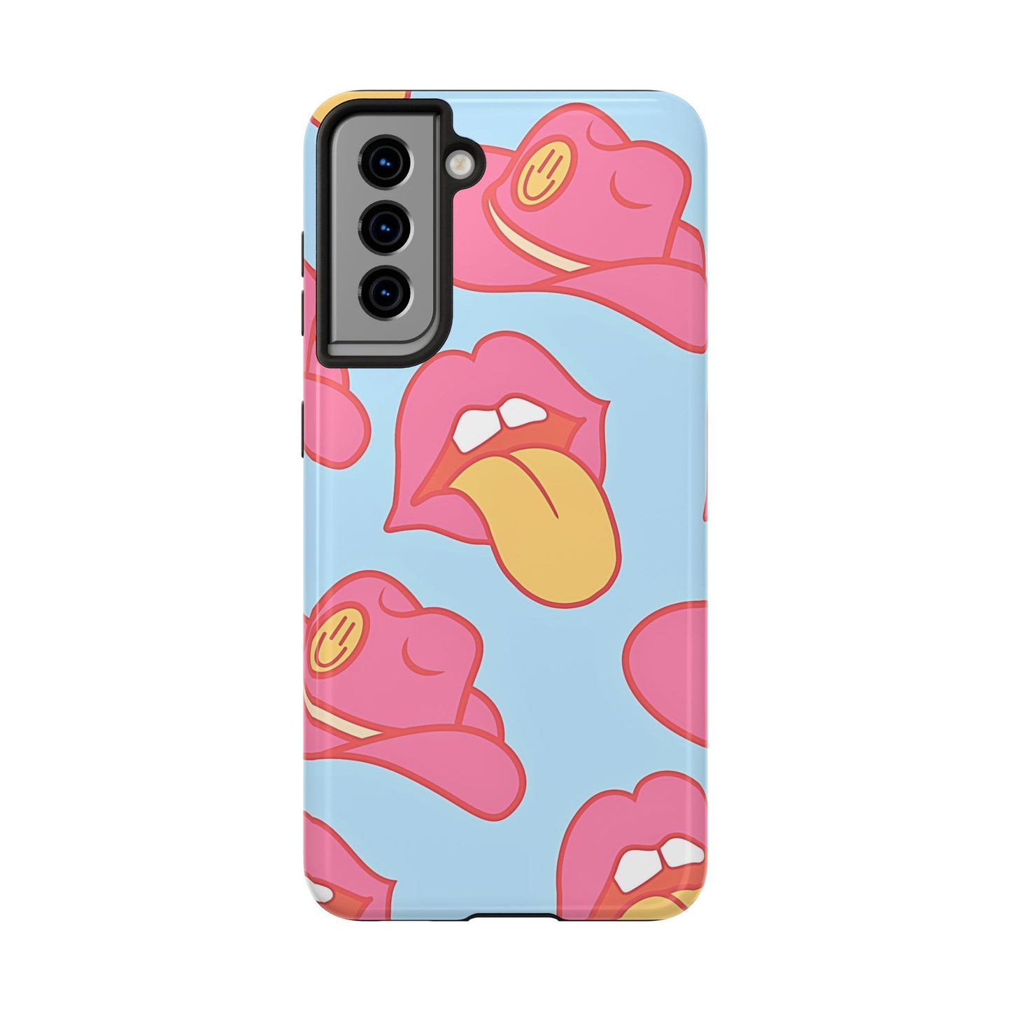 Preppy Cowboy Hat & Hot Lips Pattern (Version 1) Tough Phone Case | Aesthetic