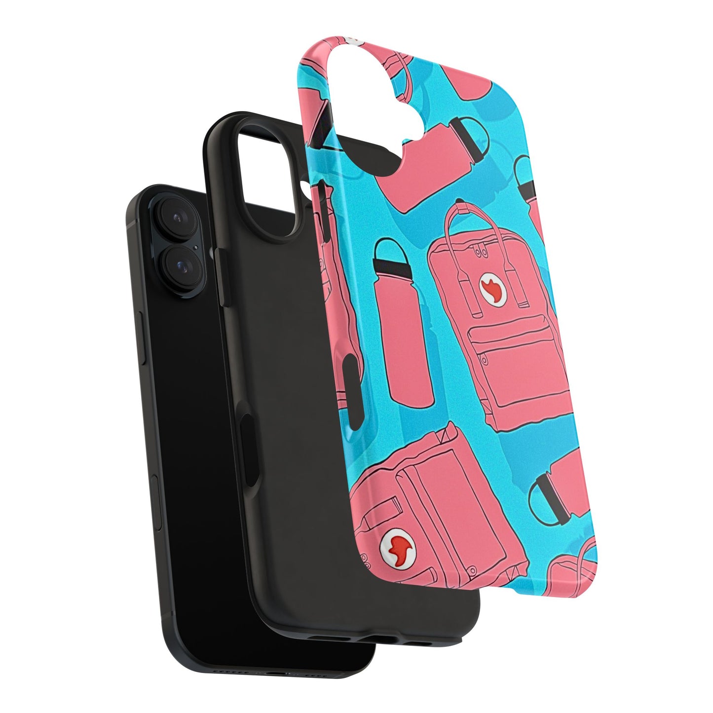 VSCO Kanken Backpack Water Bottle Pink & Blue Tough Phone Case | Aesthetic