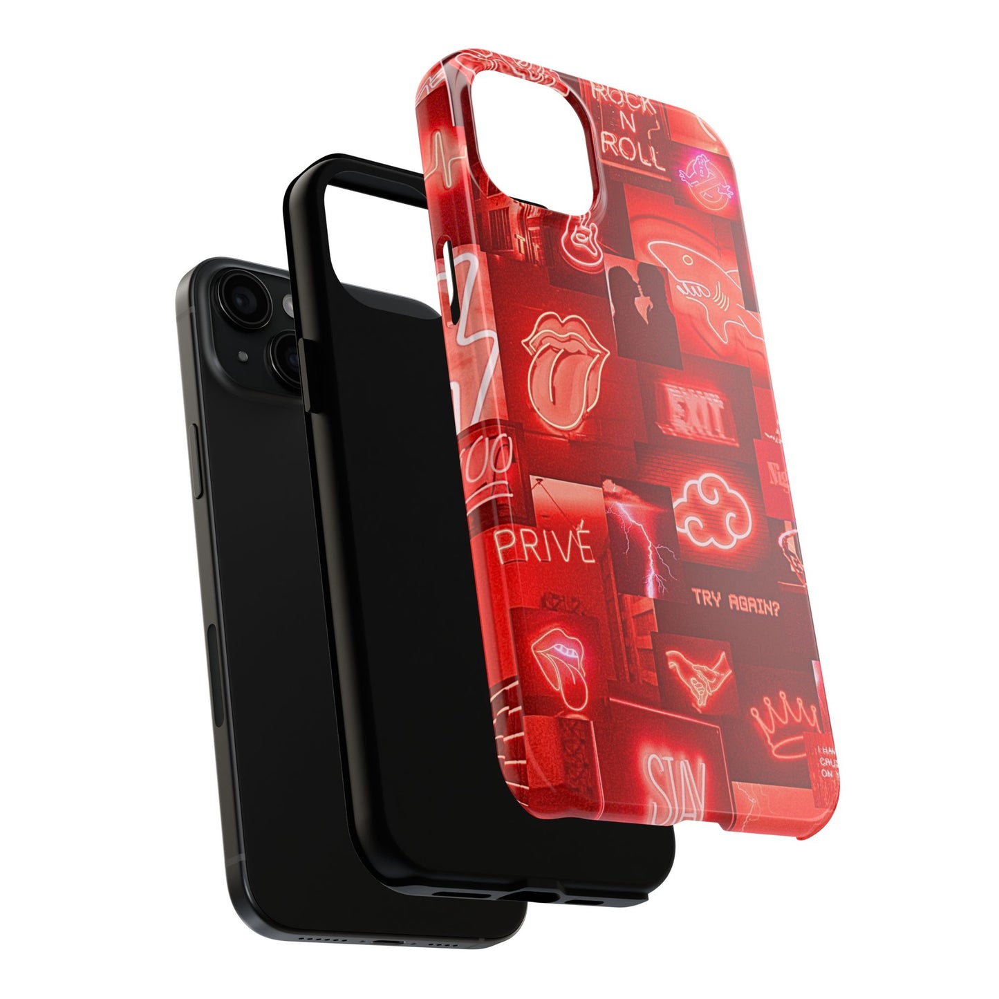 Red Neon Style Tough Phone Case | Aesthetic