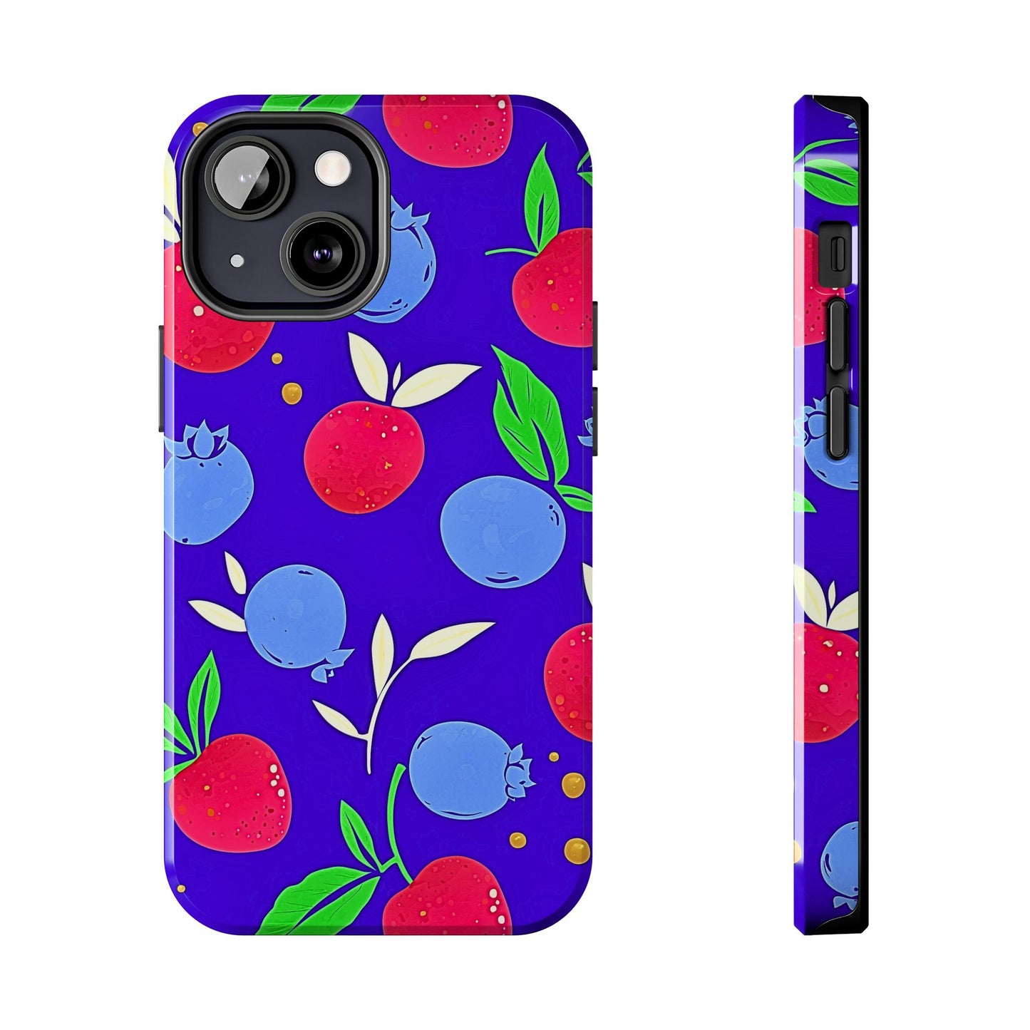 Funda resistente para teléfono con diseño de arándanos y fresas | Estética