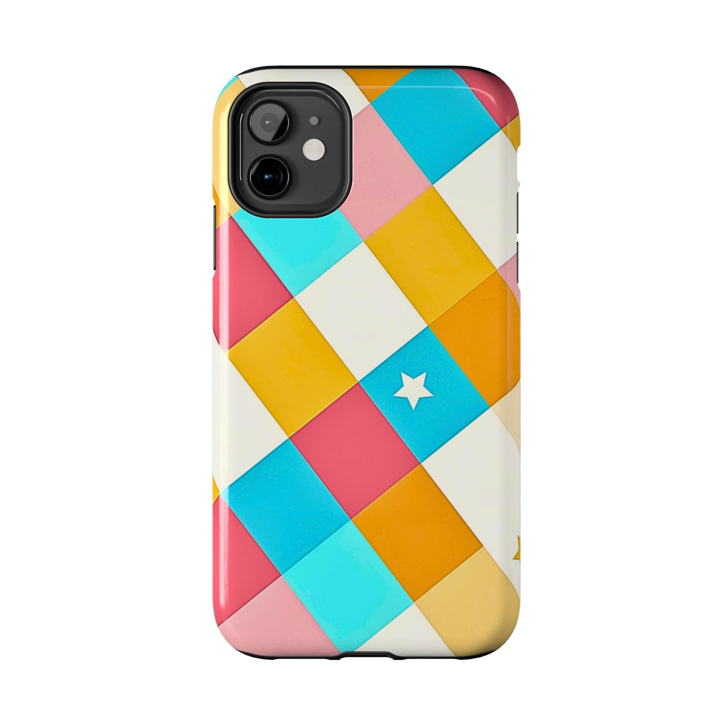 Vibrant Preppy Checkered Tough Phone Case | Aesthetic