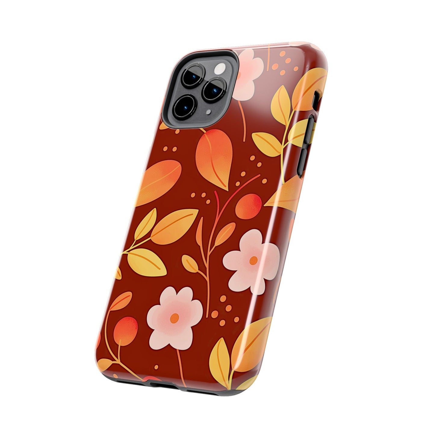 Autumn Fall Leaf Pattern Tough Phone Case | Aesthetic