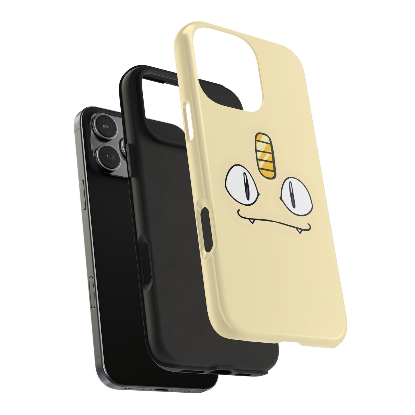 Cat Minimal Gold Coin Face Tough Phone Case | Anime