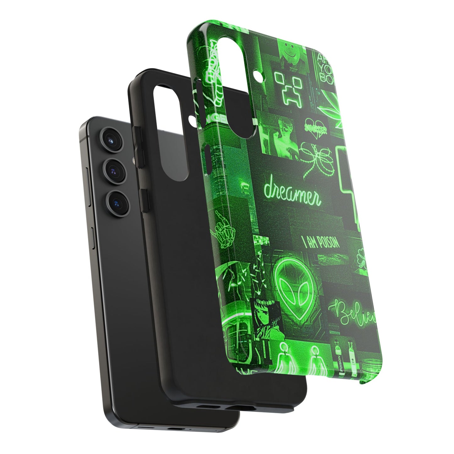 Green Neon Style Tough Phone Case | Aesthetic