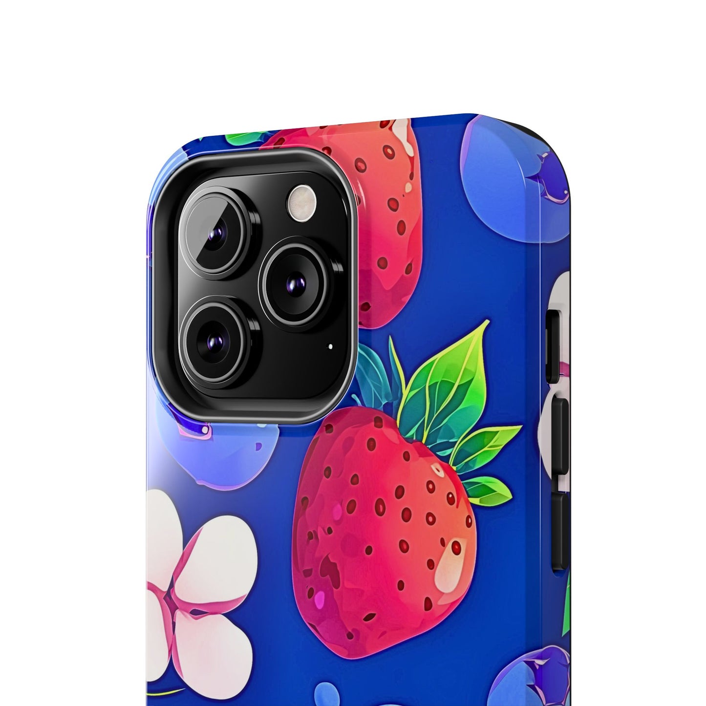 Cute Blueberry Strawberry Fruit Pattern Tough Phone Case | Aesthetic