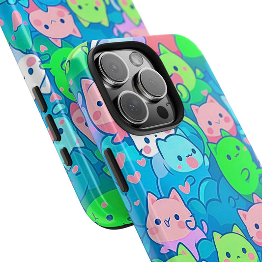 Cute Colorful Cats Pattern Style Tough Phone Case | Animals