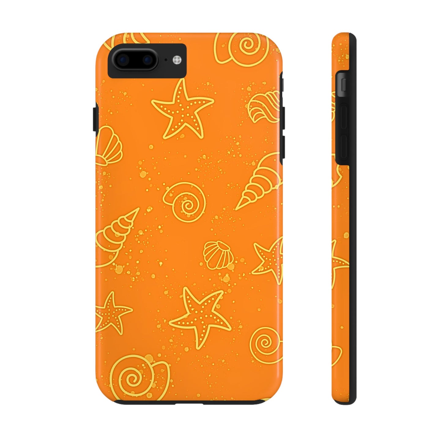 Funda resistente para teléfono con diseño de conchas naranjas | Estética