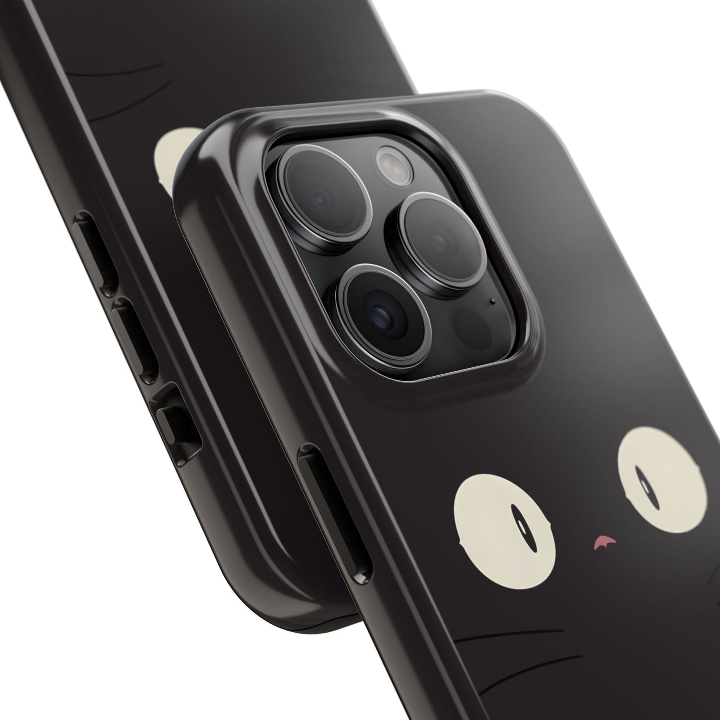 Adorable Black Cat Face and Eyes Minimal Tough Phone Case | Animals