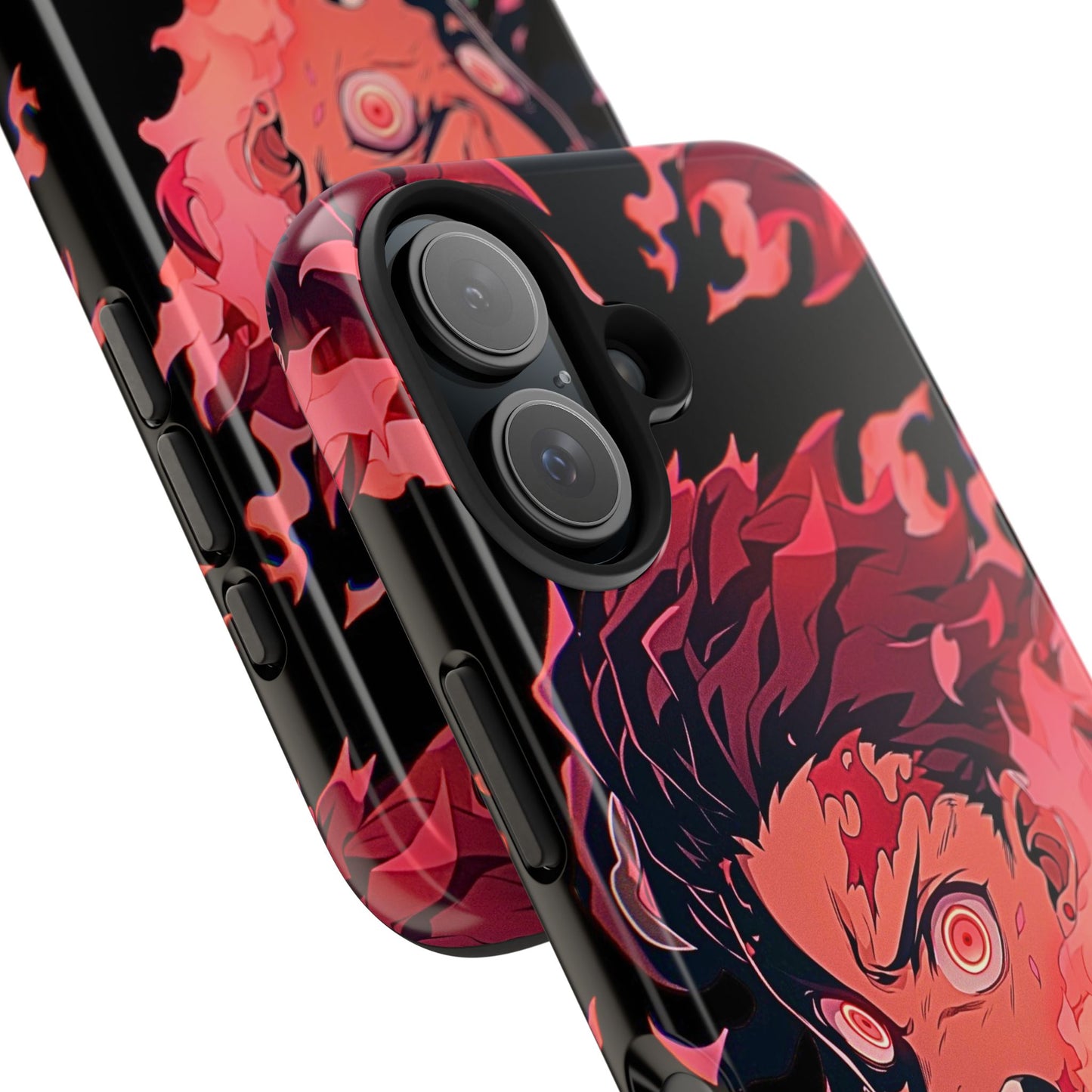 Tanjiro Kamado Flamed Style Black Tough Phone Case | Anime - Demon Slayer