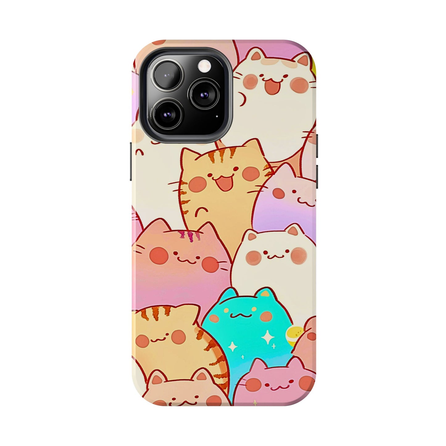 Kawaii Chubby Adorable Cats Tough Phone Case | Animals