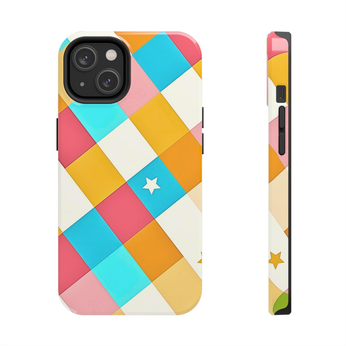 Vibrant Preppy Checkered Tough Phone Case | Aesthetic