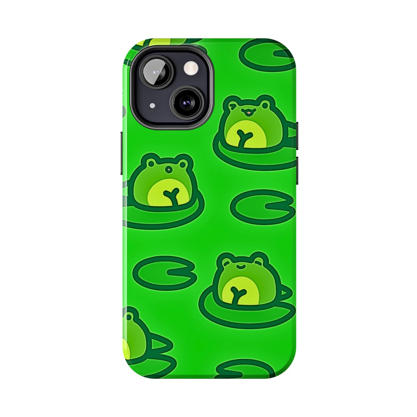 Cute Green Frogs Pattern Tough Phone Case | Animals