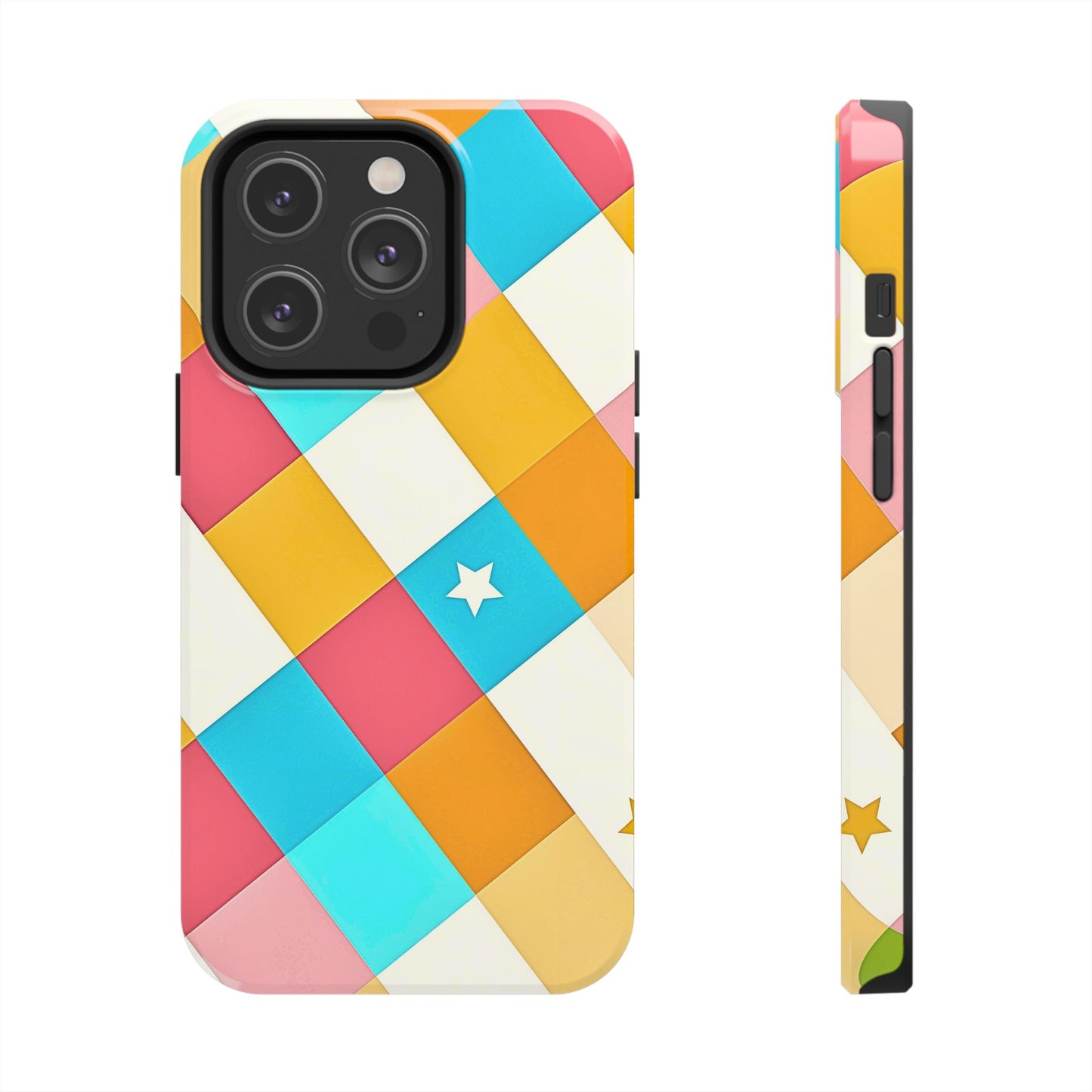 Vibrant Preppy Checkered Tough Phone Case | Aesthetic