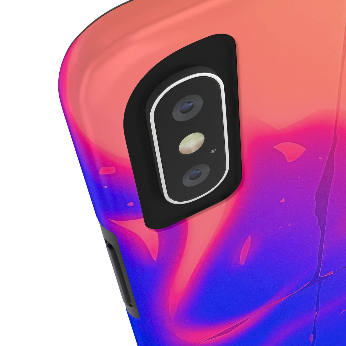 Funda resistente para teléfono con diseño de llamas, degradado abstracto y resplandor del atardecer | Estética