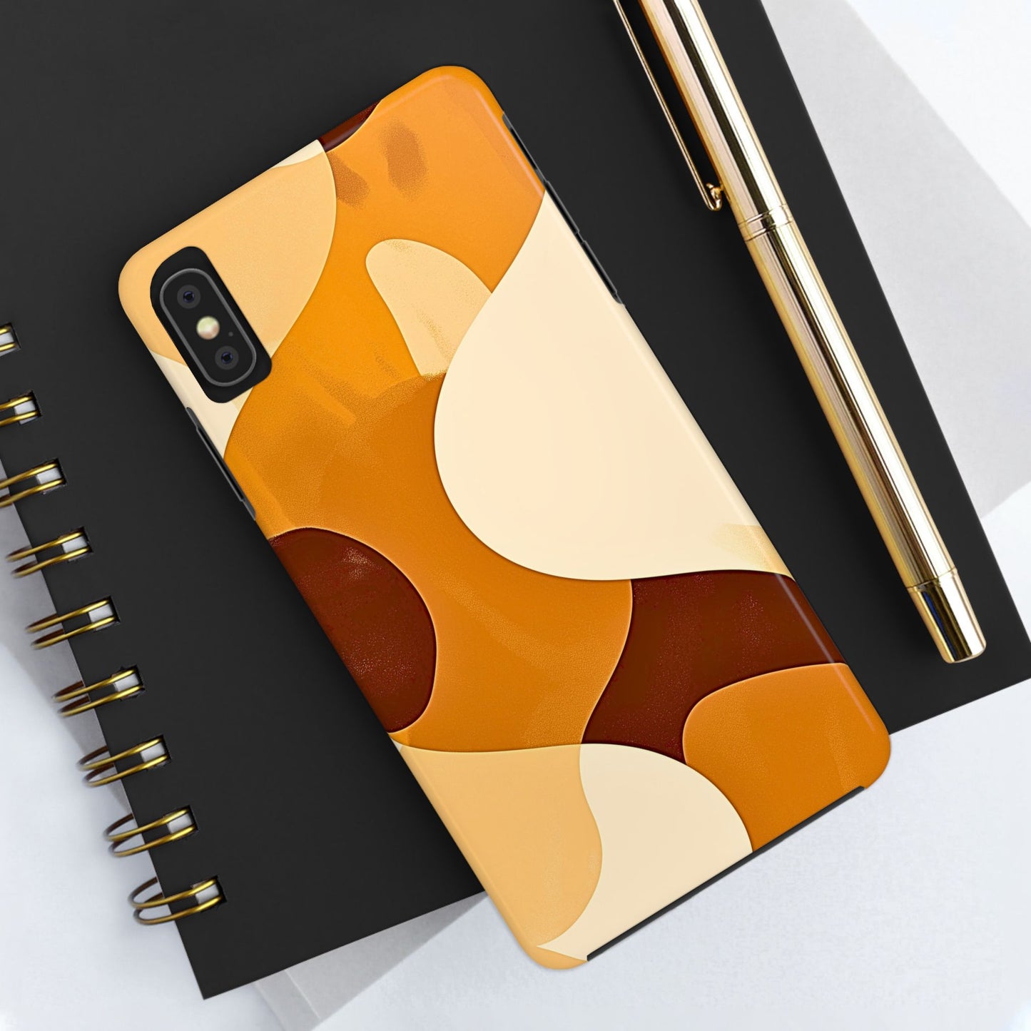 Funda/Cubierta resistente para teléfono con diseño en beige y marrón Earth Harmony | Estética