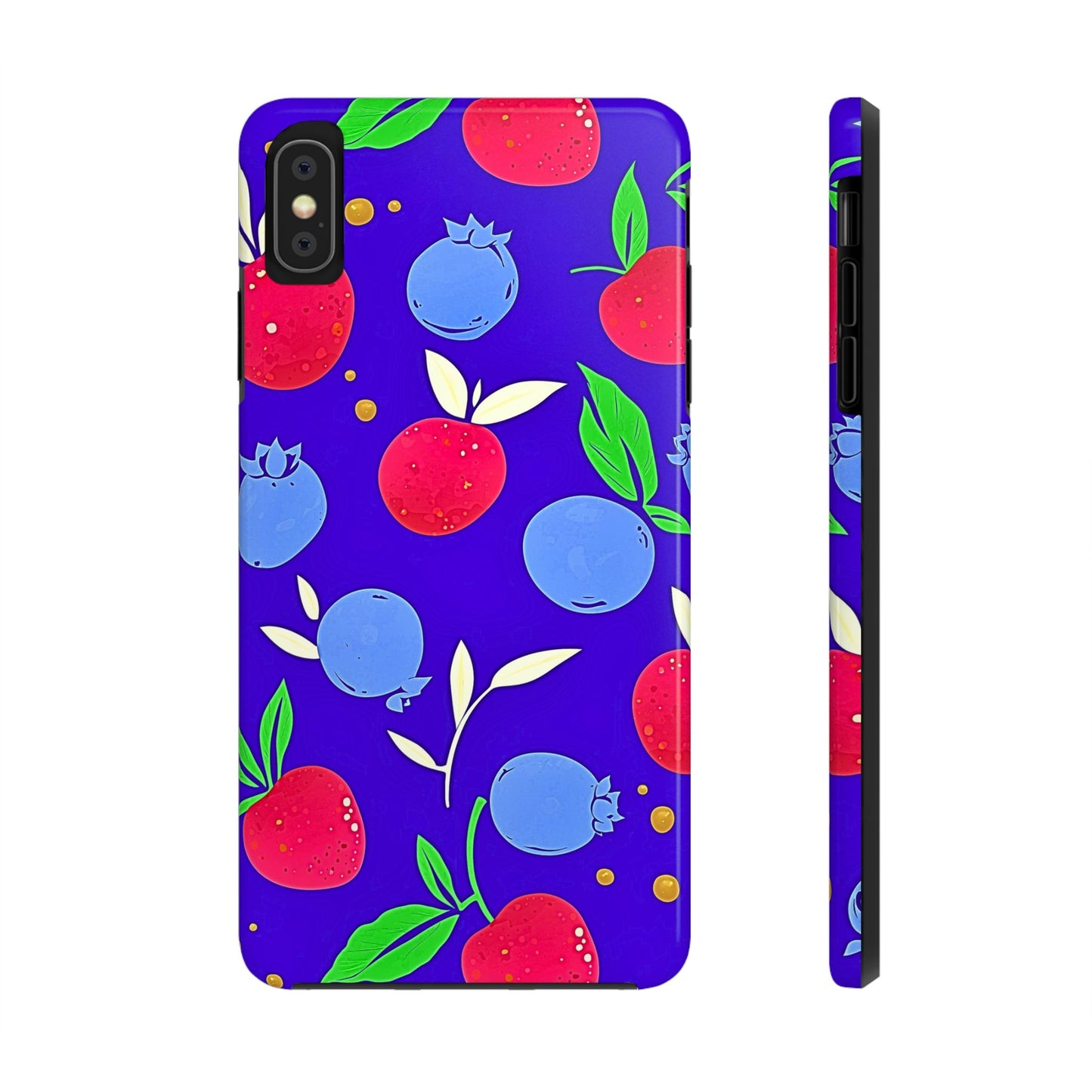 Funda resistente para teléfono con diseño de arándanos y fresas | Estética
