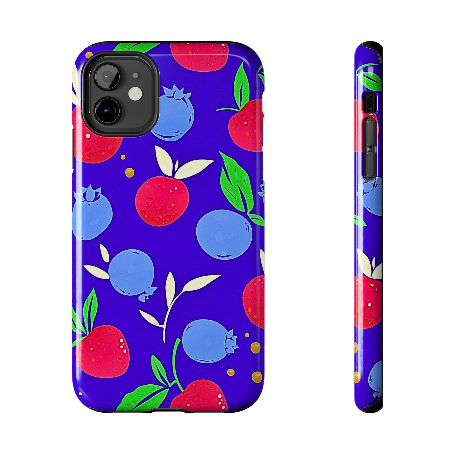 Funda resistente para teléfono con diseño de arándanos y fresas | Estética