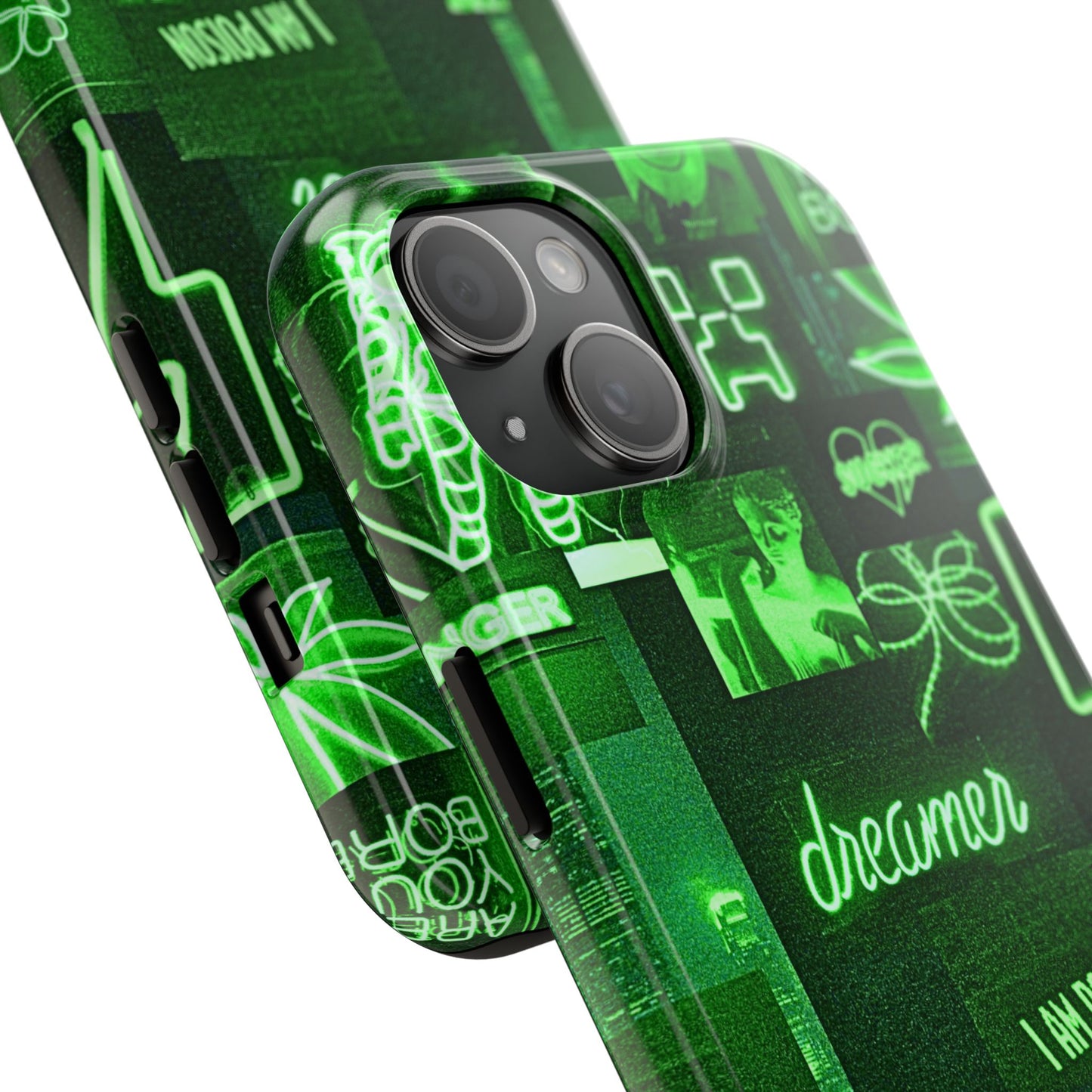 Green Neon Style Tough Phone Case | Aesthetic