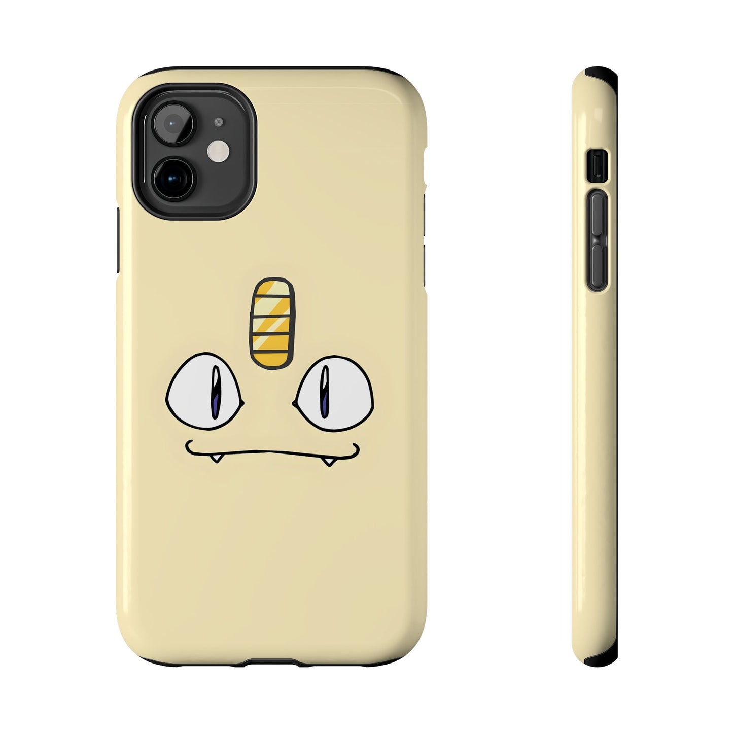 Cat Minimal Gold Coin Face Tough Phone Case | Anime