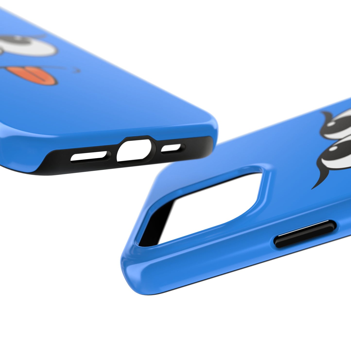Silly Tongue Out Cartoon Face Blue Background Tough Phone Case | Funny