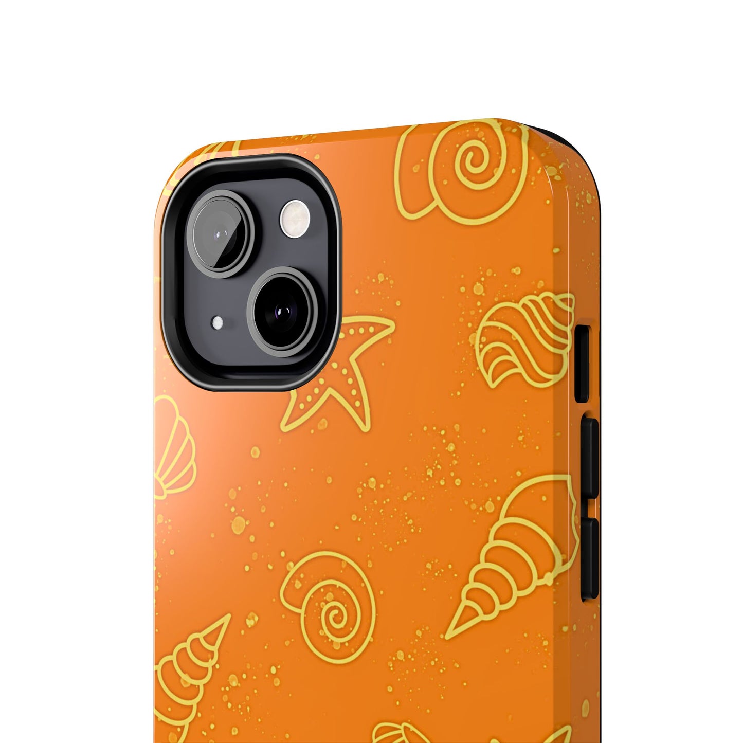 Funda resistente para teléfono con diseño de conchas naranjas | Estética