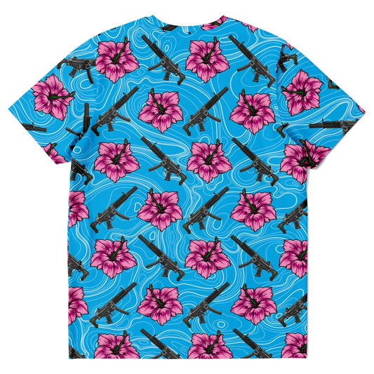 Rad Palm High Capacity Hibiscus Blue Unisex T-Shirt