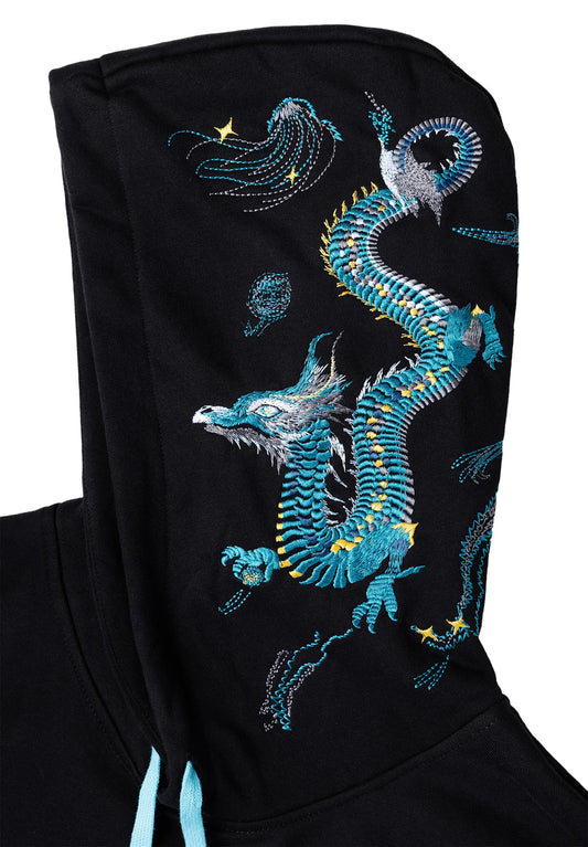 KH9000 Blue Dragon Embroidery Hoodie
