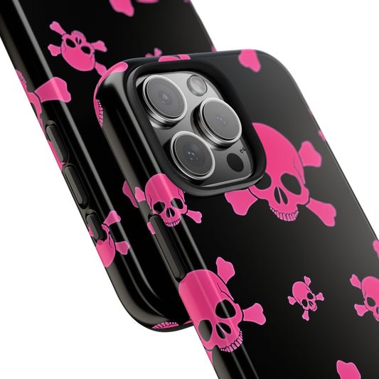 Pink Skull Emo Style Tough Phone Case | Aesthetic