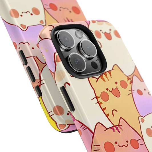 Kawaii Chubby Adorable Cats Tough Phone Case | Animals