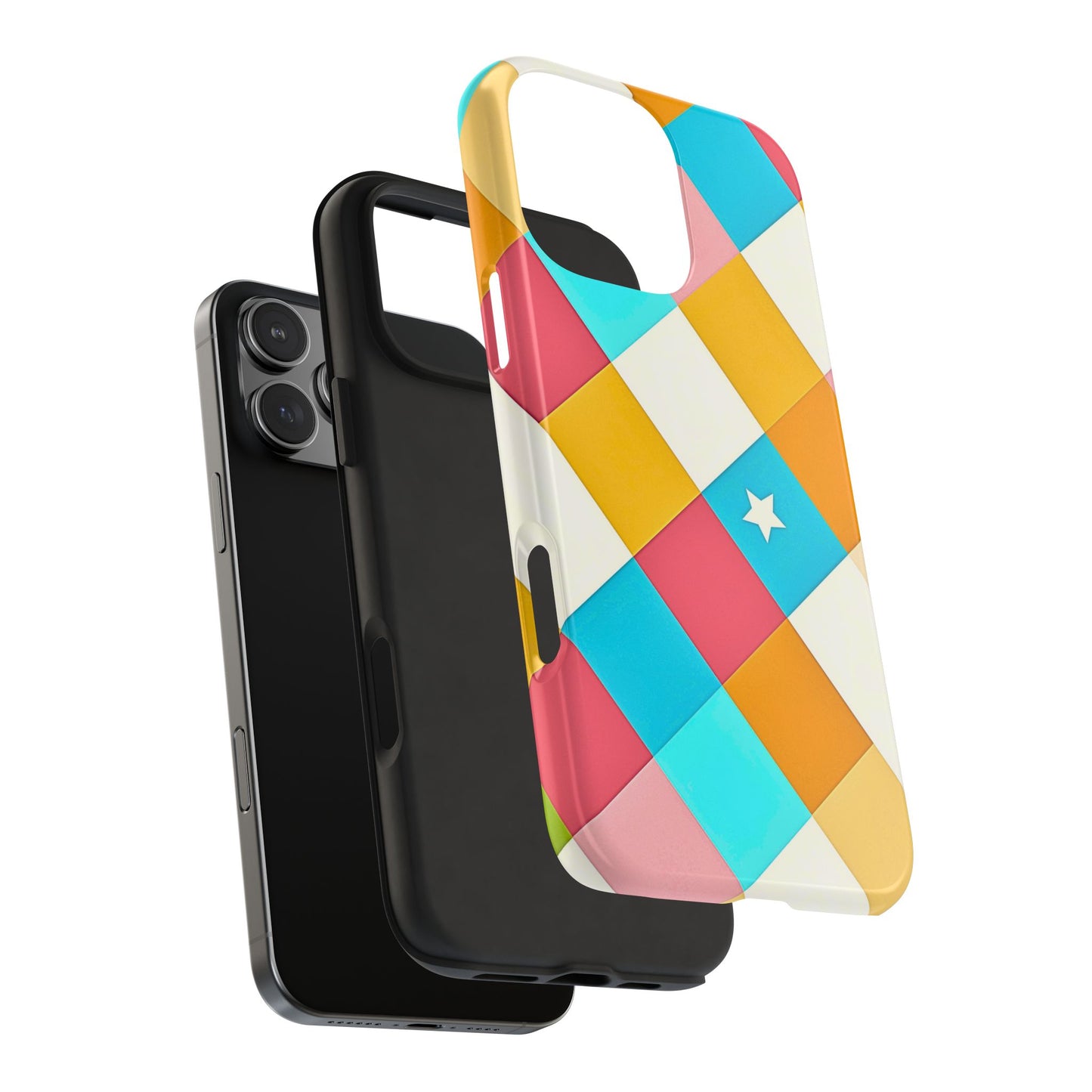 Vibrant Preppy Checkered Tough Phone Case | Aesthetic