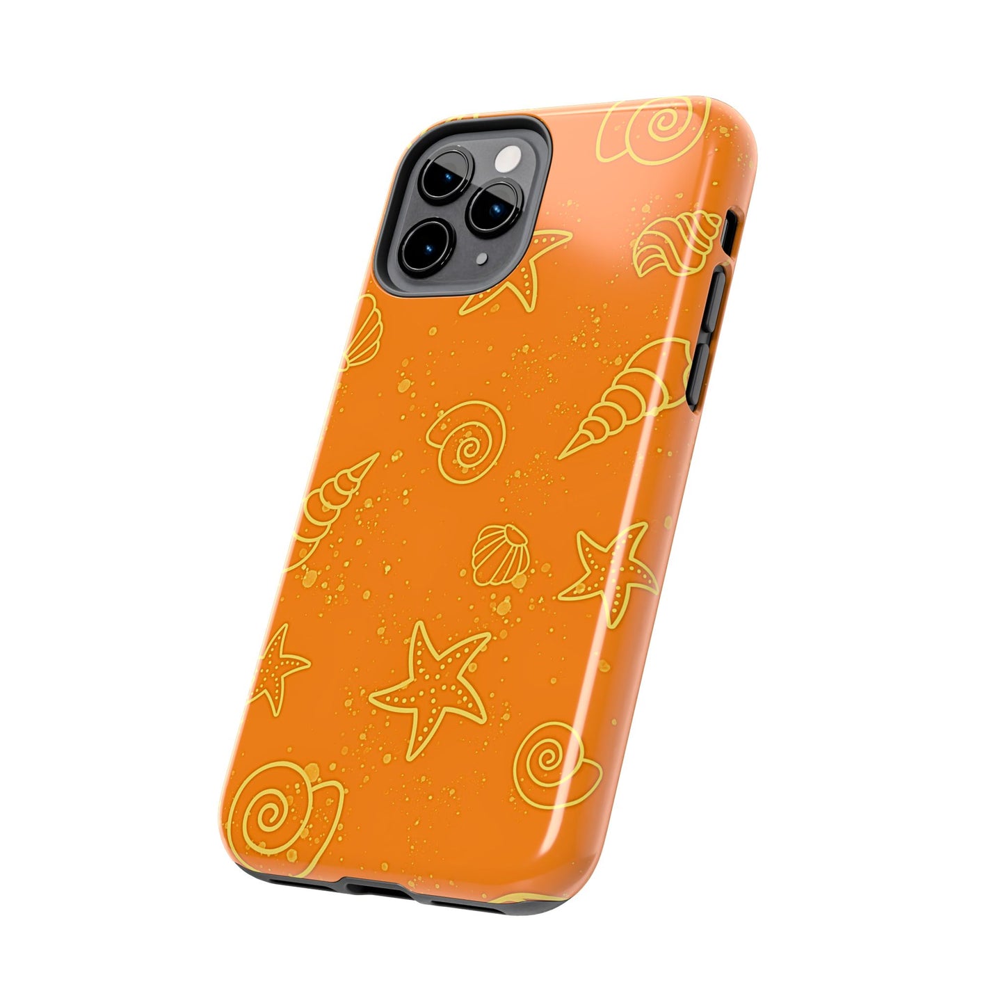 Funda resistente para teléfono con diseño de conchas naranjas | Estética
