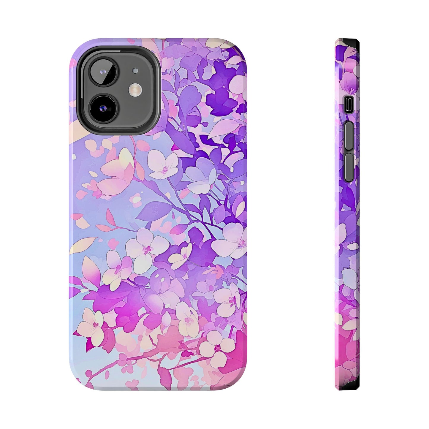 Funda resistente para teléfono con delicados estampados florales en tonos pastel | Estética